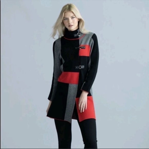 Marble fashions Uk 6364 cardigan colorblock three buckle sz.S - Picture 1 of 4